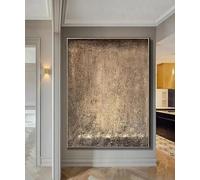 Pintura marrón dorada y cobriza Wabi-Sabi, arte mural abstracto en tonos tierra para sala de estar, dormitorio y oficina (60 x 80 cm/sin marco)