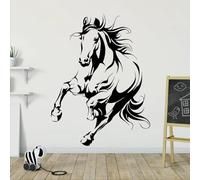 Pintura negra en la pared caballo corriendo animal pegatina de pared en el cuarto infantil animal de mascota calcomanía en la pared del salón