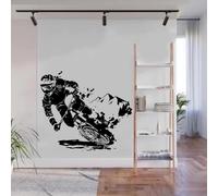 Pintura negra en la pared moto de montaña de cross para deportes extremos calcomanía en la pared colina decoración del salón todoterreno