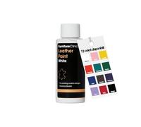 Pintura para muebles de piel de Furniture Clinic - para pintar todos los cueros: calzado, bolsos, ropa, etc. Flexible y duradera (blanco, 125 ml)