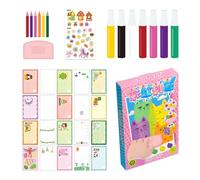 Pintura para rascar: kit de pintura artística de puntos arcoíris, formación de papel con escobilla de goma, diseño creativo interactivo, actividad de dibujo detallada de bricolaje, colección de