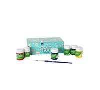 Pintura para tela la pajarita kids 25 ml caja de 6 unidades colores surtidos + pincel
