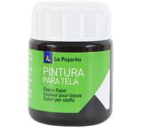 Pintura para Tela T-02 Negro 25ML La Pajarita, Pintura de aplicación directa sobre tela