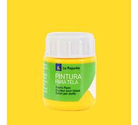 Pintura para Tela T-12 Amarillo Real 25ML La Pajarita, Pintura de aplicación directa sobre tela