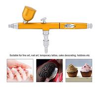 Pintura, Pistola de Aerógrafo de Alimentación por Gravedad de Doble Acción Kit de Herramientas para Uñas de Tatuaje de Pintura Artística en Aerosol de 0,3 Mm (Yellow)