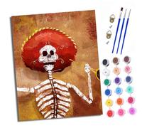 Pintura por números adulta DIY pintada a mano kits de lienzo para principiantes Calavera de Caperucita Roja pintura por números pintura por números para decoración del hogar Con marco(40 x 50 cm)