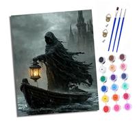 Pintura por números adulta DIY pintada a mano kits de lienzo para principiantes Muerte en una noche lluviosa pintura por números para decoración del hogar sin marco (40 x 50 cm)