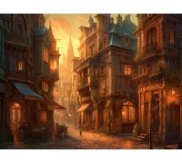 Pintura por Números Adultos, Arquitectura Occidental De La Calle 20x30cm Acrílica Pintura por Números para Niños Adultos Principiantes Pintar Acuarela Paint by Number Kit (Sin Marco) WJY8-392