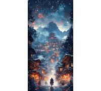 Pintura por Numeros Adultos Calle Cuadros para Pintar por Numeros Ciudad Kit Pintura Entretenimiento Adultos Painting by Numbers DIY Paintings Kits Con Accesorios, Decora 40x80cm Sin Marco 7-250G98