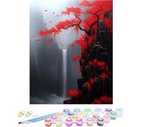 Pintura por Numeros Adultos Cascada Cuadros por Numeros Flor Entretenimiento Adultos Painting by Numbers Retro DIY Lienzo Grande Pintura para Decoracion Hogar, Regalo Mujer Sin Marco 70x100cm 1-V34NI