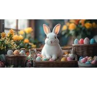 Pintura por Números Adultos conejo Pintar por Numeros Kits DIY el huevo de Pascua Paint by Numbers con Pinceles y Acrílicas,Decoracion Hogar,Regalos Originales para Mujer 70x140cm,(Sin marco) F1-493