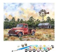 Pintura por Números Adultos cortijo Pintar por Numeros auto Kits para Principiantes y Niños Edades 8-12 DIY Paint by Numbers con Pinceles y Acrílicas Decoracion Hogar 80x120cm, (Sin Marco) L8-13