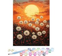 Pintura por Numeros Adultos Flor Cuadros por Numeros Sunset Entretenimiento Adultos Painting by Numbers Retro DIY Lienzo Grande Pintura para Decoracion Hogar, Regalo Mujer Sin Marco 80x120cm 6-F51F1