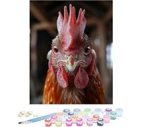 Pintura por Numeros Adultos Gallo Cuadros por Numeros Animal Entretenimiento Adultos Painting by Numbers Retro DIY Lienzo Grande Pintura para Decoracion Hogar, Regalo Mujer Sin Marco 40x60cm L-Y265O