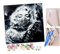 Pintura por Números Adultos La chica genial Marilyn Monroe Pintura acrílica con Pinceles Adultos Kit de Pintura por Números Artesanía para Regalos de Lona para el Hogar 40 x 40 cm
