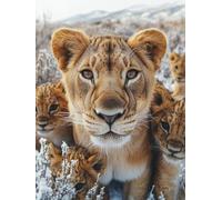 Pintura por Numeros Adultos LeóN Cuadros por Numeros Animal Painting by Numbers DIY Lienzo Grande Pintura Entretenimiento Adultos Incluye Accesorios, Decoracion Hogar Regalo 30x40cm Sin Marco 2-989X