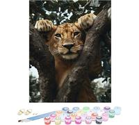 Pintura por Numeros Adultos LeóN Cuadros por Numeros áRbol Entretenimiento Adultos Painting by Numbers Retro DIY Lienzo Grande Pintura para Decoracion Hogar, Regalo Mujer Sin Marco 80x120cm X-N15X3