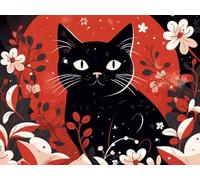 Pintura por Números Adultos, Lindo Gato 30x40cm Acrílica Pintura por Números para Niños Adultos Principiantes Pintar con 3 Pinceles Acuarela Paint by Number Niños Painting Kit (Sin Marco) WJY8-407