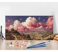 Pintura por Numeros Adultos MontañA Pintar por Numeros Niños Cielo Estrellado Painting by Numbers DIY Kit Pintura Entretenimiento Adultos Paintings Kits, Decoracion Hogar Sin Marco 30X60cm O-DT72