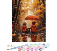 Pintura por Numeros Adultos OtoñO Cuadros por Numeros Paraguas Entretenimiento Adultos Painting by Numbers Retro DIY Lienzo Grande Pintura para Decoracion Hogar Regalo Sin Marco 80x120cm F-879D7