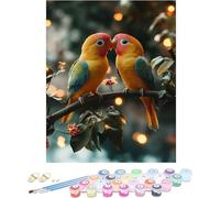 Pintura por Numeros Adultos PáJaro Cuadros por Numeros Animal Entretenimiento Adultos Painting by Numbers Retro DIY Lienzo Grande Pintura para Decoracion Hogar, Regalo Mujer Sin Marco 50x80cm 5-Q51AG