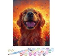 Pintura por Numeros Adultos Perro Cuadros por Numeros Animal Entretenimiento Adultos Painting by Numbers Retro DIY Lienzo Grande Pintura para Decoracion Hogar, Regalo Mujer Sin Marco 80x120cm 5-R51S9
