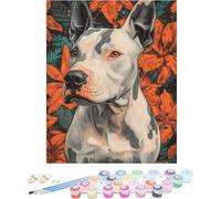 Pintura por Numeros Adultos Perro Cuadros por Numeros Flor Entretenimiento Adultos Painting by Numbers Retro DIY Lienzo Grande Pintura para Decoracion Hogar, Regalo Mujer Sin Marco 80x120cm 9-83509