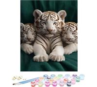 Pintura por Numeros Adultos Tigre Cuadros por Numeros Animal Entretenimiento Adultos Painting by Numbers Retro DIY Lienzo Grande Pintura para Decoracion Hogar, Regalo Mujer Sin Marco 40x60cm 6-S19D5