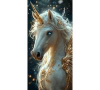 Pintura por Numeros Adultos Unicornio Cuadros para Pintar por Numeros Animal Kit Pintura Entretenimiento Adultos Painting by Numbers DIY Paintings Kits, Decoracion Regalo 50x100cm Sin Marco G-921Z0A