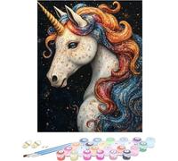 Pintura por Numeros Adultos Unicornio Cuadros por Numeros Animal Entretenimiento Adultos Painting by Numbers Retro DIY Lienzo Grande Pintura para Decoracion Hogar Regalo Sin Marco 80x120cm 6-652VA