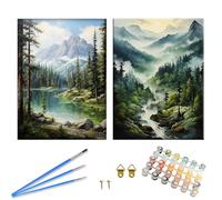 Pintura por NúMeros Paisaje Adulto, Lienzo Bosques PaisajíSticos, DIY Pintado A Mano Pintura Al ÓLeo Pintura, DecoracióN de pared de Casa, Incluye Pinceles Y Pinturas AcríLicas 40 X 30 cm