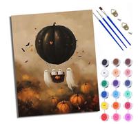 Pintura por Números para Adulto Fantasma en un globo aerostático con forma de calabaza Pintura al óleo digital para adultos de Cuadro para Pintar por Números con Lienzo al óleo de Adecuado para adulto