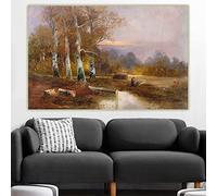 Pintura por números para adultos, Adolf Kaufmann, paisaje de bosque otoñal con dos mujeres junto a un fuego abierto, kits de pintura para adultos, lienzo, regalos, manualidades para decoración del