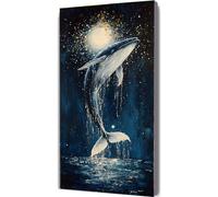 Pintura por Números para Adultos Animal Pintar por Numeros Niños Principiantes Ballena,DIY Kit de Pintura al óleo de Lienzo con Pinceles,Paint by Numbers Acrílico,Mujer Regalo 100x200cm LE-1163