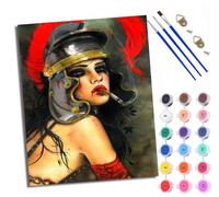 Pintura por Números para Adultos Caballero cabalgando a través de un mar de flores Kit de Pintar por Números con 3 Pinceles y Pinturas Acrílicas Sin Marco Regalo para Decoración de Pared del Hogar
