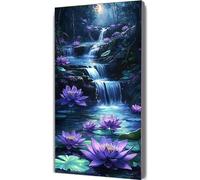 Pintura por Números para Adultos Caer Pintar por Numeros Niños Principiantes Loto, DIY Kit de Pintura al óleo de Lienzo con Pinceles, Paint by Numbers Pigmento Acrílico, Mujer Regalo 70x140cm LE-1282