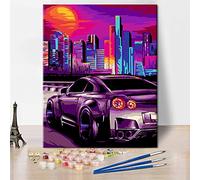 Pintura por números para adultos, coches deportivos para pintar por números, pintura por números para adultos y niños, kit de pintura por números, 40 x 50 cm (sin marco)