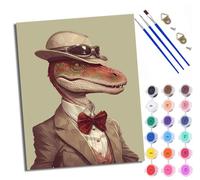 Pintura por Números para Adultos Cocodrilo caballero vintage Pintura al óleo digital para adultos de Cuadro para Pintar por Números con Lienzo Con marco pintura al óleo de Adecuado para adultos