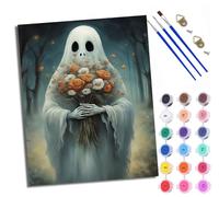 Pintura por Números para Adultos Fantasma sosteniendo un ramo Pintura al óleo digital para adultos de Cuadro para Pintar por Números con Lienzo Con marco pintura al óleo de Adecuado para adultos