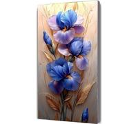 Pintura por Números para Adultos Flor Pintar por Numeros Niños Principiantes Iris, DIY Kit de Pintura al óleo de Lienzo con Pinceles, Paint by Numbers Pigmento Acrílico, Mujer Regalo 30x60cm LE-621