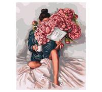 Pintura por Números para Adultos,Florista abstracta Kit de pintura por números DIY con Pinceles y Acrílicas al óleo para Adultos Niños Lienzo Arte Hogar de Pared Decoraciones - con marco,40x50cm