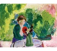 Pintura por números para adultos, kit de pintura al óleo Mujer en un jardín, Henri Lebasque, pintura por números, dibujo en lienzo, decoración de regalos