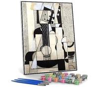 Pintura por números para adultos Kits Bodegón con guitarra Pintura por Juan Gris DIY Pintura al óleo Pintura por números Kits