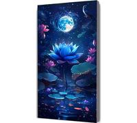 Pintura por Números para Adultos Loto Pintar por Numeros Niños Principiantes Luna, DIY Kit de Pintura al óleo de Lienzo con Pinceles, Paint by Numbers Pigmento Acrílico, Mujer Regalo 40x80cm LE-30