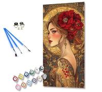Pintura por Números para Adultos Mujer Pintar por Numeros Niños Principiantes Flor, DIY Kit de Pintura al óleo de Lienzo con Pinceles, Paint by Numbers Pigmento Acrílico, Mujer Regalo 60x30cm S-1059