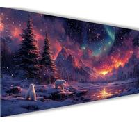 Pintura por Números para Adultos Navidad Pintar por Numeros Niños Principiantes Auroras boreales,DIY Kit de Pintura al óleo de Lienzo Pinceles,Paint by Numbers Acrílico,Mujer Regalo 60x120 cm L1127