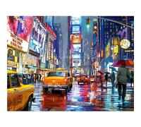 Pintura por Números para Adultos,Paisaje Calle Nueva York Kit de pintura por números DIY con Pinceles y Acrílicas al óleo para Adultos Niños Lienzo Arte Hogar de Pared Decoraciones - con marco,50x65cm
