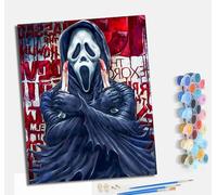 Pintura por números para adultos para principiantes kit con Con marco lienzo sin arrugas pinceles y pintura acrílica al óleo para regalo decoración del hogar Máscara de fantasma con espadas gemelas