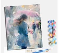 Pintura por números para adultos para principiantes kit con lienzo sin arrugas pinceles y pintura acrílica al óleo para regalo decoración del hogar Una hermosa mujer con un paraguas desde atrás
