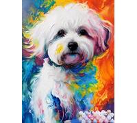 Pintura por NúMeros para Adultos Perro, Pintura por Numeros Niños Kit Manualidades, DIY Lienzos para Pintar con Numeros Sueño, Cuadros por Numeros con Pinceles y Pigmento, Sin Marco 40x50cm D-4